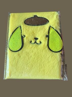 Pompompurin Fuzzy Yellow Diary Journal With Lock and Two Keys 64 Lined Pages